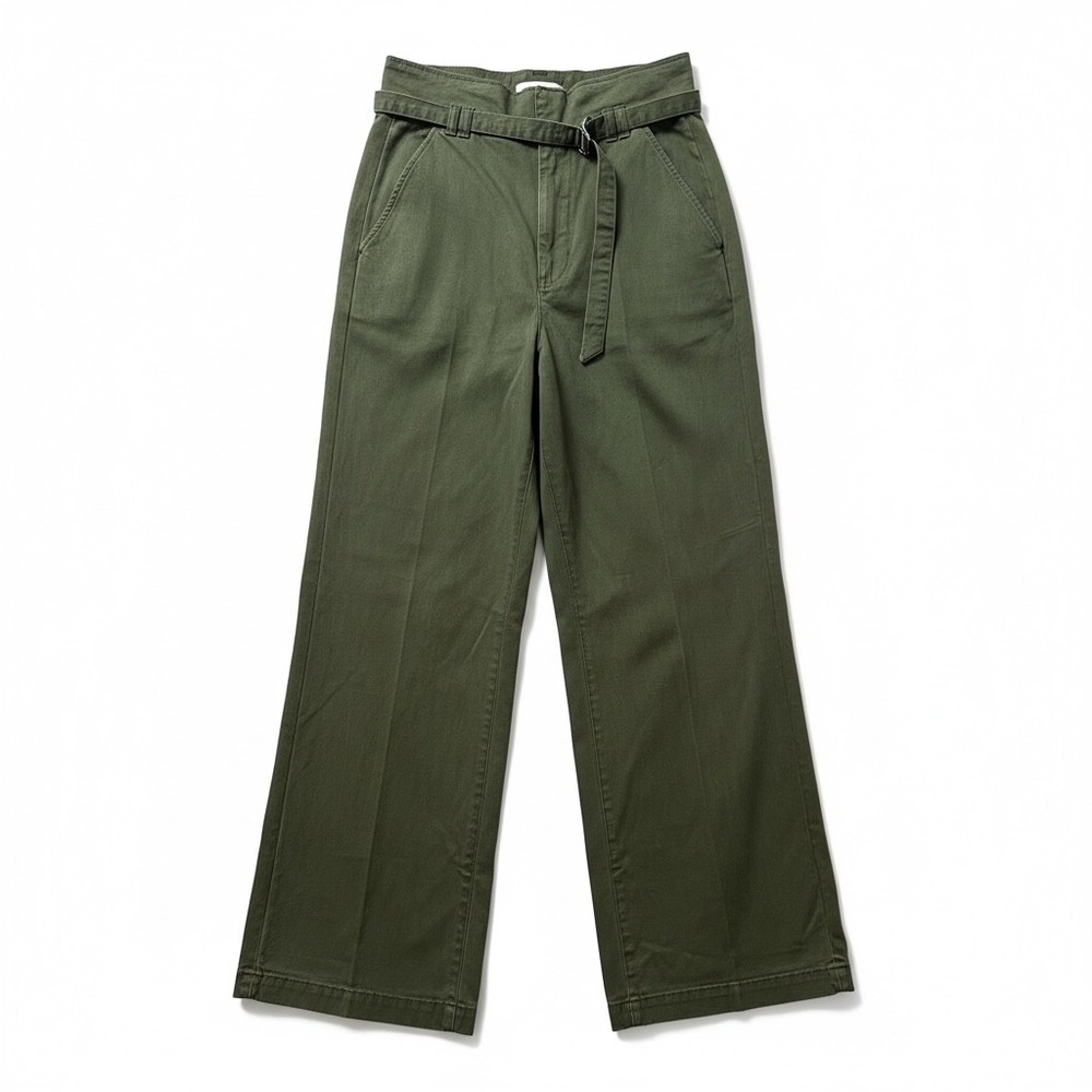 FRAME Military Green Belted Wide Leg Utility‎ Trousers Denim Jeans Sz 27 Urban